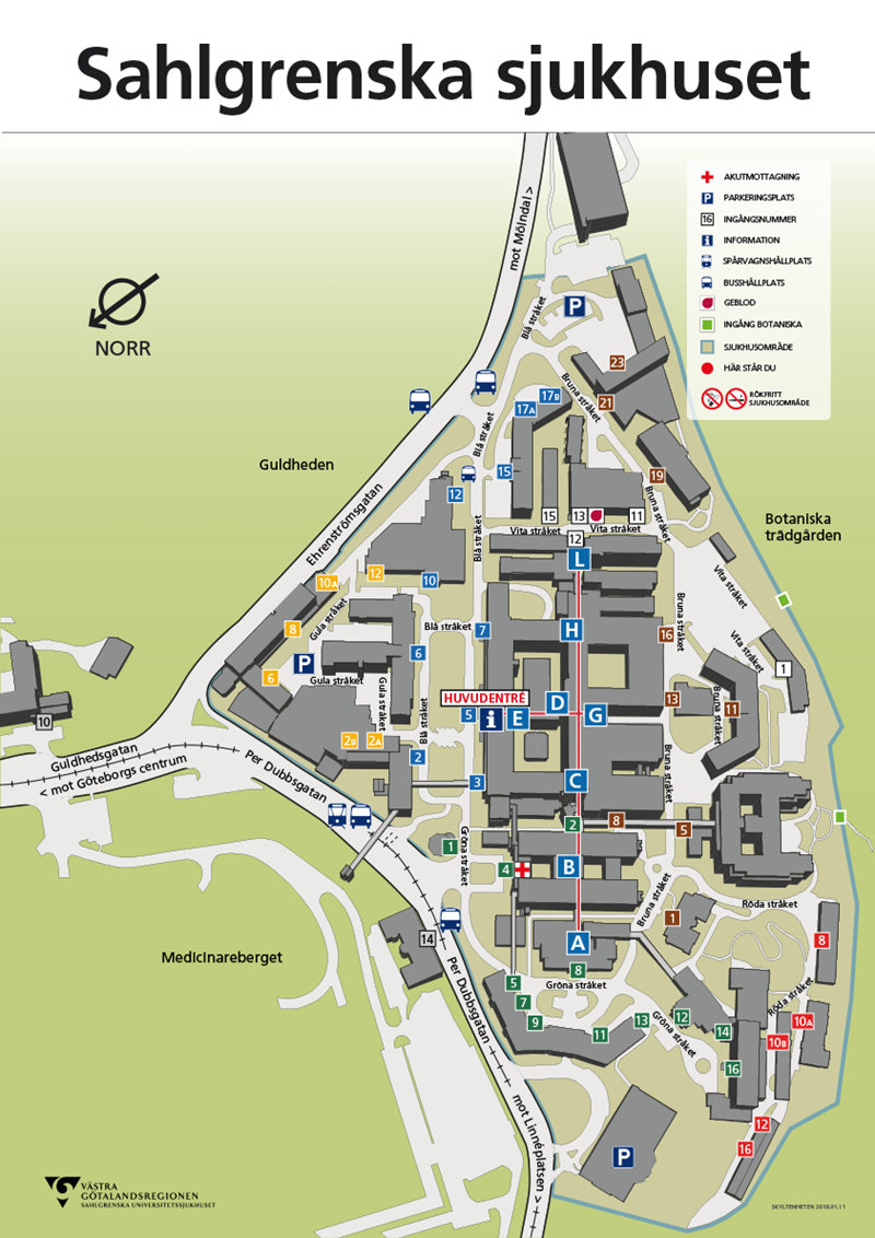 blå stråket 3 sahlgrenska karta Karta Sahlgrenska sjukhuset   Sahlgrenska Universitetssjukhuset